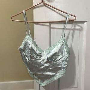Satin and lace crop top size: medium